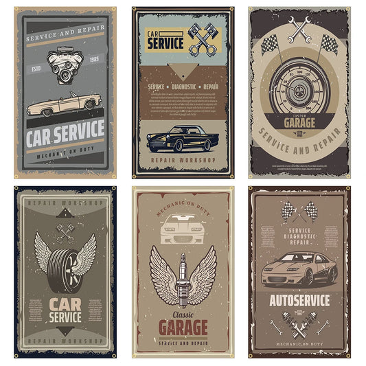 Different sized and themed , Vintage Car custom Tapestry’s for Shops or room decoration