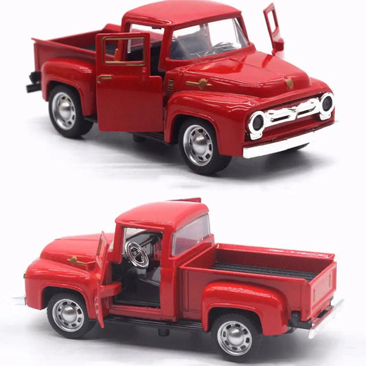 1/32 Vintage red truck die-cast for desktop or collections
